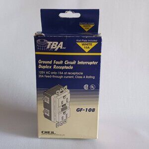 TBA 15A/125V White Ground Fault Circuit Interrupter Duplex Receptable Outlet